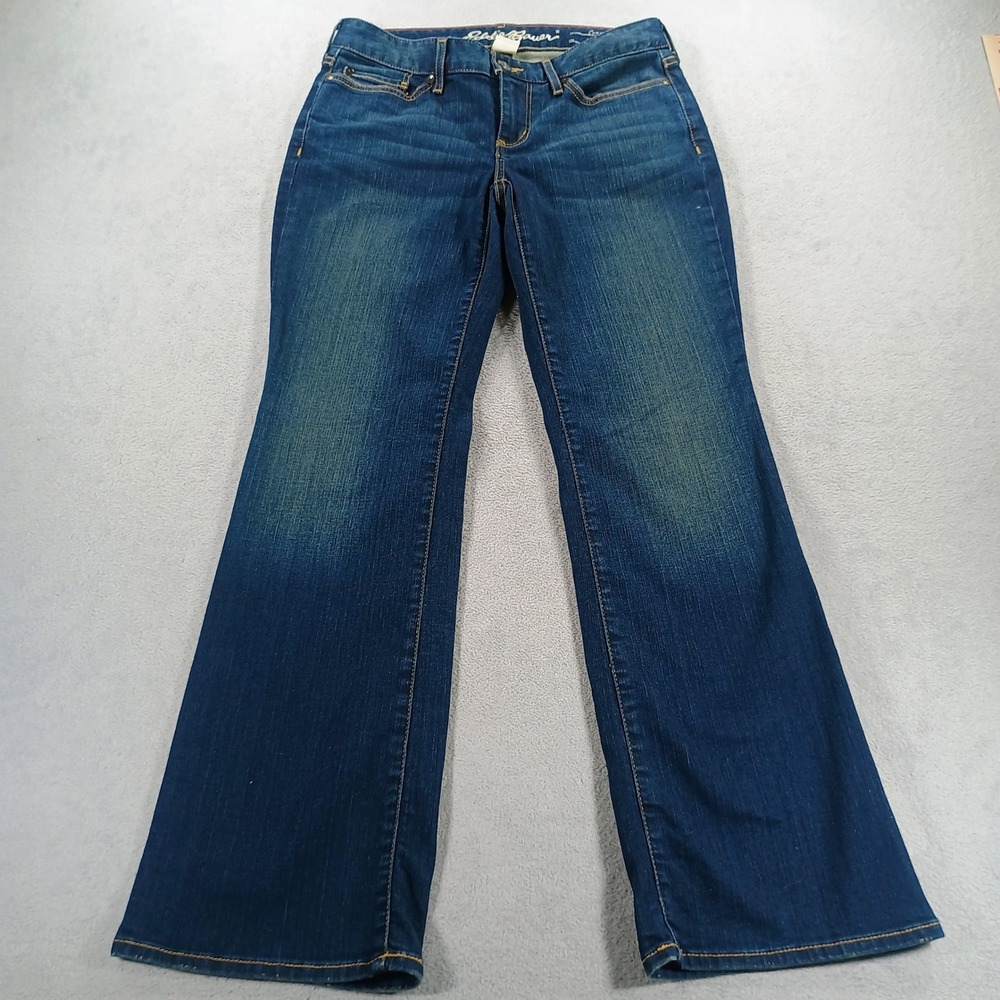 Eddie Bauer Womens Curvy Bootcut Blue Jeans P2 Specially Dyed